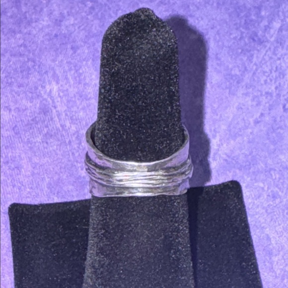 Silver Israel CZ Band Ring